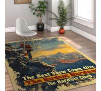 UERWOWELL Alfombras área Estilo Aventura Vintage 80x150cm Alfombra Piso con Estampado Escalador para Sala Estar Dormitorio Oficina Lavable tapetes Suaves Pelo bajo