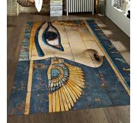 UERWOWELL Alfombras de Estilo Egipcio 180x270cm - Patrón de faraones Antiguos y Animales Alfombra Fina para el salón sofá Ambiente místico decoración del Suelo