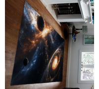 UERWOWELL Alfombras de Vórtice Galáctico 180x270cm Planetas Oscuros sobre Fondo de Nebulosa Profunda Alfombras Lavables de Pelo bajo para Sala de conferencias Decoración del Suelo de Oficina
