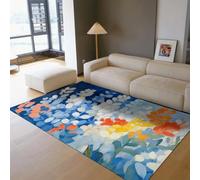 UERWOWELL Alfombras rectangulares Arte Acuarela Hojas de Plantas Impresión Alfombra de Pelo bajo para Sala de Estar Terraza Dormitorio Rincón de Lectura Lavable Antideslizante 150x200cm