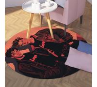 UERWOWELL Alfombras Redondas Estilo Hip Hop 180cm Estampado de Chicos jóvenes guapos con Alfombra Circular de Pelo bajo y Degradado de Color Estilo Bloques de Color Dormitorio Decoración del Suelo