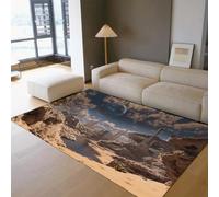 UERWOWELL Alfombras temáticas de Aventura 60x120cm Blue Planet Paisaje desértico alfombras Lavables de Pelo bajo para salón Moderno sofá de Estilo Ciencia ficción decoración del Suelo