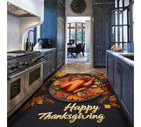 UERWOWELL Cena de Acción de Gracias 120x180cm - Alfombras de área Decoración Festiva de otoño Delicioso patrón de Pavo Alfombra de Piso de Pila Baja para Sala de Estar Comedor Cocina