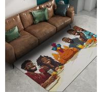 UERWOWELL Fun Modern 120x200cm - Alfombras de área Amigos Reunión Cena de Acción de Gracias Dibujos Animados Patrón de Pollo Alfombra de Pelo bajo para Sala de Estar Cocina