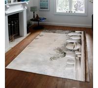 UERWOWELL Nostalgia Alfombra Grande Estilo campestre Pared Envejecida y Flores secas y frascos cerámica Blanca patrón alfombras Delgadas para el Pasillo la Granja 180x340cm