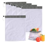 UESDU 10 Piezas Verduras Saco Malla, Bolsa Compra Nylon 38 * 30cm Malla Coccion Reutilizables Saco para Supermercado y Casa