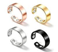 UESDU 4 unidades Vital Ring Vitalring Magnetringe Señoras Vitalring Imán de menopausia para sentimientos de ansiedad, mejora la calidad del sueño y el equilibrio hormonal (oro, plata, oro rosa, negro)
