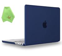 UESWILL Funda compatible con MacBook Pro de 14 pulgadas M5 M4 M3 M2 M1 Pro Max Chip & Touch ID, versión 2025 2024 2023 2022 2021, funda rígida mate suave + paño de microfibra, azul marino