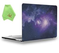 UESWILL Funda para MacBook Pro de 13 Pulgadas 2024 2023 2022-2016 versión A2338 M1 M2 A2289 A2251 A2159 A1989 A1706 A1708, con Barra táctil USB-C, Funda rígida con patrón de Galaxia, Nebulosa/Morado