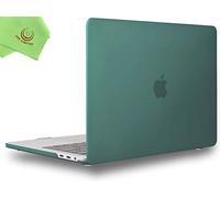 UESWILL Funda para MacBook Pro de 13 pulgadas M1 M2 2024 2023 2022-2016 modelo A2338 A2289 A2251 A2159 A1989 A1706 A1708, con barra táctil USB-C, funda rígida mate, color verde pavo real