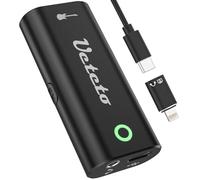 Ueteto Interfaz de audio para guitarra, tarjeta de sonido de grabación interna portátil para transmisión en vivo para iPhone, iPad y teléfonos inteligentes y tabletas Android, no necesita controlador