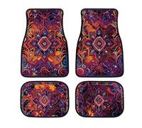 UEXAXNSRE Alfombrillas para Audi A4 B7 2004-2008 Estilo Bohemio y Étnico, Juego de 4 Alfombras de Coche Originales, Decoración Interior,B