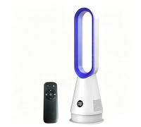 UEXEDO - Ventilador de columna sin pala, ventilador silencioso de 32 dB,altura 60 cm con 8 velocidades, oscilación 80 °, mando a distancia, ventilador sin cuchilla refrigerador de aire Bladeless (azul