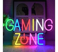 UExnkj-Y Gaming Zone Letrero de Neón Carta Luz de Neón Alimentado por USB con botón regulable letrero de pared de neón LED para salas de juegos, habitaciones, clubes y fiestas