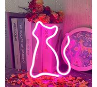 UExnkj-Y Gato Señal de Neón,Led Gato Señales Luces de Neón Alimentadas Por Batería o Usb Para Decoraciones de Neón Navideñas de Fiesta de Bar de Dormitorio(Rosa)