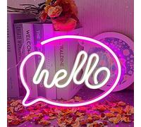 UExnkj-Y Hello Luz de Neón Letrero de Neon LED Rosa Blanco Decoración de Luces de Neóns Alimentado por USB o Batería Señal de Neón para Decoración de Café Bar Club Restaurante Dormitorio Fiesta