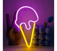 UExnkj-Y Señal de Neon Ice Cream Letreros de neón helado decoración de la pared de la ventana luz de neón LED Alimentado por USB y batería
