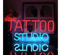 UExnkj-Y Tattoo Studio Letrero de Neón Señal de Neon Carta Adecuado para estudio, Sala de juegos,fiesta, decoración de pared de bar luz de neon alimentado por USB con interruptor regulable