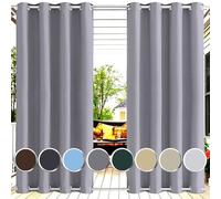 Ufamiluk Cortina pergola Exterior Gris Impermeables Poliéster Aislamiento térmico Cortinas para Exterior pergolas Jardin Porche terraza 1 Pieza 210x260cm