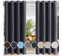 Ufamiluk Cortinas para pergolas Exterior 260x300cm Impermeable con Ojales Superior y Inferior Cortina Opaca termica Aislante para terraza Exterior pergola Jardin Porche Antracita