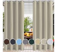 Ufamiluk Cortinas para pergolas Exterior Impermeable protección contra la privacidad Cortinas termicas aislantes Frio y Calor de Exterior Porche terraza pergola Jardin GrisPardo 1 Pieza 130x255cm