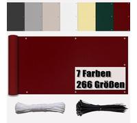 Ufamiluk Cubre Balcon Exterior Protección UV PVC 200 g/m² con Ataduras de Cables ocultacion Balcon PVC para Jardín balcón Terraza Patio Porche Vino Rojo 75x900cm