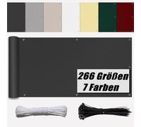 Ufamiluk Mallas ocultacion 2 Metros Protección UV Tela Resistente al Agua con Ataduras de Cables Lona para Vallas para balcón Jardín Vallas barreras de Animales Antracita 75x200cm