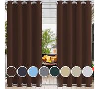 Ufamiluk pergola Cortinas 90x210cm Impermeable con Ojales Superior e Inferior Cortinas termicas aislantes Frio y Calor para terraza Jardin Exterior pergolas Porche Marrón