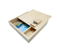 UFARID Nuez Madera Álbum de Fotos Caja Unidad Flash USB 16GB 32GB 64GB Memoria USB de Madera Fotografía Dispositivo de Almacenamiento de Bodas USB3.0 Memory Stick Personalizable (64GB, Natural Wood)