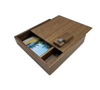 UFARID Nuez Madera Álbum de Fotos Caja Unidad Flash USB 16GB 32GB 64GB Memoria USB3.0 de Madera Fotografía Dispositivo de Almacenamiento de Bodas USB3.0 Memory Stick Personalizable (64GB, Walnut Wood)