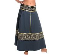 ufash Falda Cruzada - Falda Maxi de la India, con Lazos, Gris 6