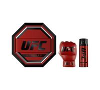UFC Ultimate K.O. Estuche Regalo Perfumes Hombre Pack de 2 Piezas Eau de Parfum 100ml y Body Spray 200ml Set Fragancia Ambarina, Aromática y Amaderada