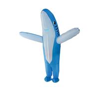 Ufeiwan Disfraz inflable de tiburón para adultos, color azul, disfraz 3D para Halloween y carnaval, estilo mameluco de tiburón, se adapta a 160-190 cm