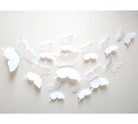 ufengke® 12 Pcs Mariposas 3D Pegatinas de Pared Diseño de Moda Mariposa Bricolaje Calcomanías Arte Artesanía Decoración del Hogar, Blanco