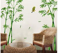 ufengke® Chino Stytle de bambú Verde y Bird Pegatinas de Pared, Sala de Estar Dormitorio TV de la Pared Removible Etiquetas de la Pared Murales