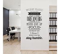 ufengke Citas Motivadoras de Work Hard Pegatinas de Pared Palabras de Letras Inspiradoras Decorativo Extraíble DIY Vinilo Pared Calcomanías Sala de Estar, Dormitorio