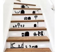 ufengke® Dibujos Animados Ratón Lindo Agujeros Pegatinas de Pared, Vivero Habitación de los Niños Removible Etiquetas de la Pared Murales Negro