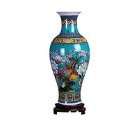 ufengke Jingdezhen Gran Jarrón de Cerámica de Cola de Pescado,Florero de Piso,Decorativo Casero Hecho A Mano para Boda,18.11"(46cm),Azul