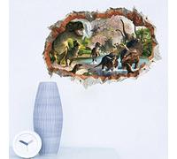 ufengke Parque Jurásico Dinosaurios Muros Rotos Pegatinas De Pared, Vivero Habitación De Los Niños Removible Etiquetas De La Pared Murales