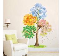 ufengke Pegatinas de Pared Árbol de Cuatro Estaciones Vinilos Adhesivos Pared Decorativos para Habitación Dormitorio Sala de Estar