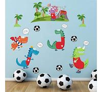 ufengke Pegatinas de Pared Dinosaurio Vinilos Adhesivos Pared Juegos de Futbol Decorativos para Dormitorio Infantiles Habitación Bebés Niños