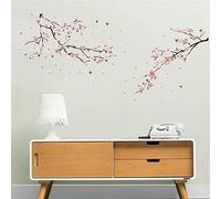 ufengke Pegatinas de Pared Flores de Durazno Vinilos Adhesivas Pared Árbol Rama Decorativos para Habitación Dormitorio Sala de Estar