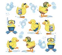 ufengke Pegatinas de Pared Patos Amarillos Vinilos Adhesivos Pared Baño Decorativos para Habitación Infantiles Niños Bebé