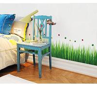 ufengke® Serie Verde Jardín Hierbas Verdes Pegatinas de Pared, Sala de Estar Dormitorio Rodapié Removible Etiquetas de la Pared Murales