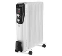 Ufesa Antares 2500, Radiador de Aceite 2500W, 11 Elementos, Termostato Regulable, Asa y Ruedas de Transporte, Radiador Eléctrico Bajo Consumo, Blanco