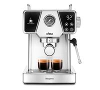 Ufesa Bergamo Cafetera Expresso y Capuccino con Manómetro, 20 Bares, 1350W, Panel Táctil, Vaporizador Orientable, Sistema Thermoblock, Depósito 1.8L, 1 o 2 Cafés, Inox