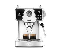 Ufesa Bergamo Cafetera Expresso y Capuccino con Manómetro, 20 Bares, 1350W, Panel Táctil, Vaporizador Orientable, Sistema Thermoblock, Depósito 1.8L, 1 o 2 Cafés, Inox