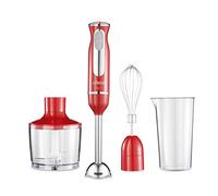 Ufesa BP3443 Batidora de Mano, Potencia 600 W, Función Turbo, 2 Cuchillas y Pie en Acero Inoxidable, Diseño Ergonómico y Anti Salpicaduras, Accesorios Incluidos, Sin BPA, Color Rojo (Advanced Red)