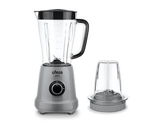 Ufesa BS4709 Jade Batidora de Vaso + Accesorio Molinillo Especias, 500W, Jarra de 1.5L, 2 Velocidades + TURBO, 4 Cuchillas de Acero Inoxidable, Sin BPA (70205195)