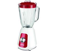 Ufesa BS4717 Ruby Red Batidora de Vaso, 1500W Potencia Max, Jarra de Cristal de 1.5L, 2 Velocidades + Pulse, Cierre Hermético, Pica hielo, 4 Cuchillas de Acero Inoxidable, Libre de BPA, Blanco/Rojo